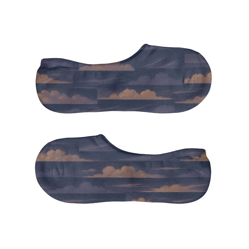 Twilight Mosaic With Clouds Bands anti-slip no-show socks