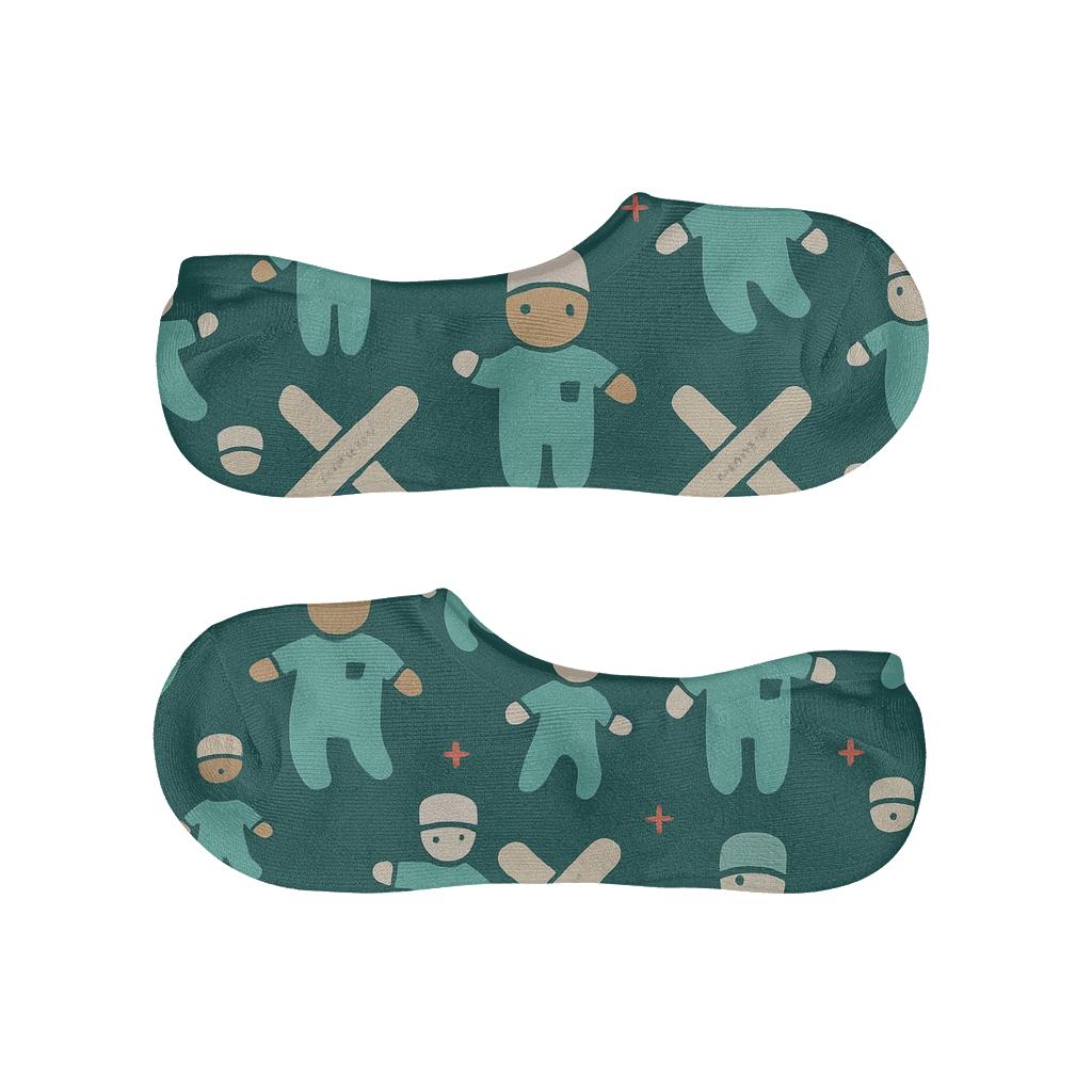 Doctor Constellation Band Aid Lattice anti-slip no-show socks