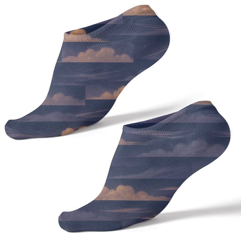 Twilight Mosaic With Clouds Bands comfortable cotton ankle socks