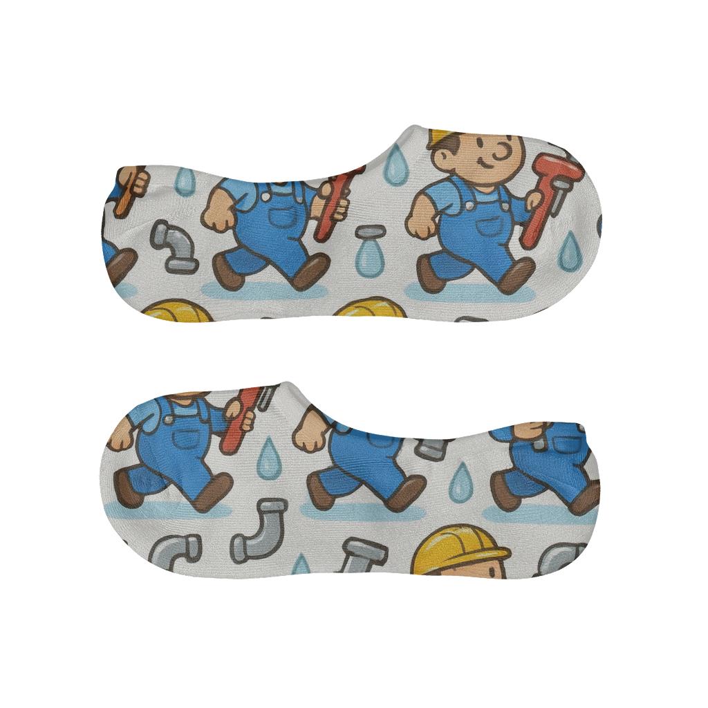 Overalls Parade Plumber Party Pattern designer print no-show socks