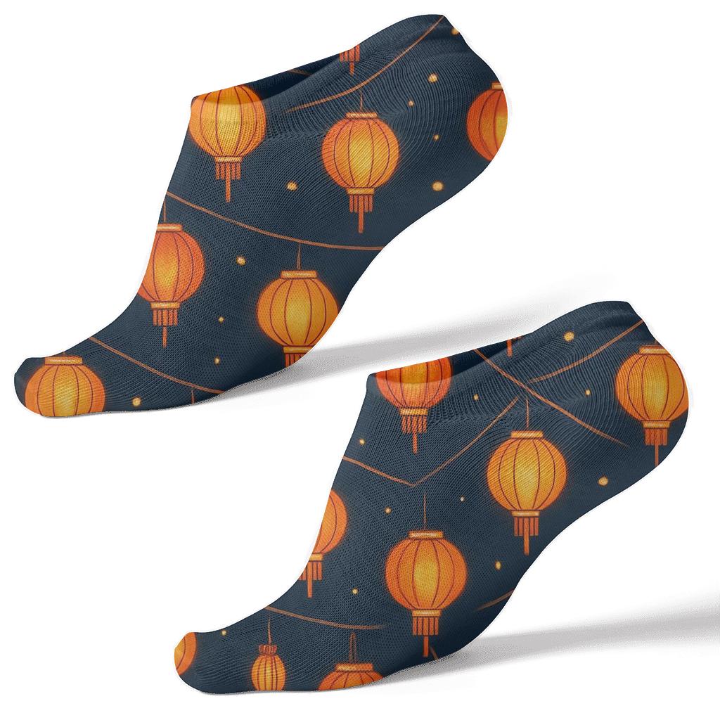 Lantern Festival Skyline Pattern stylish athletic ankle socks