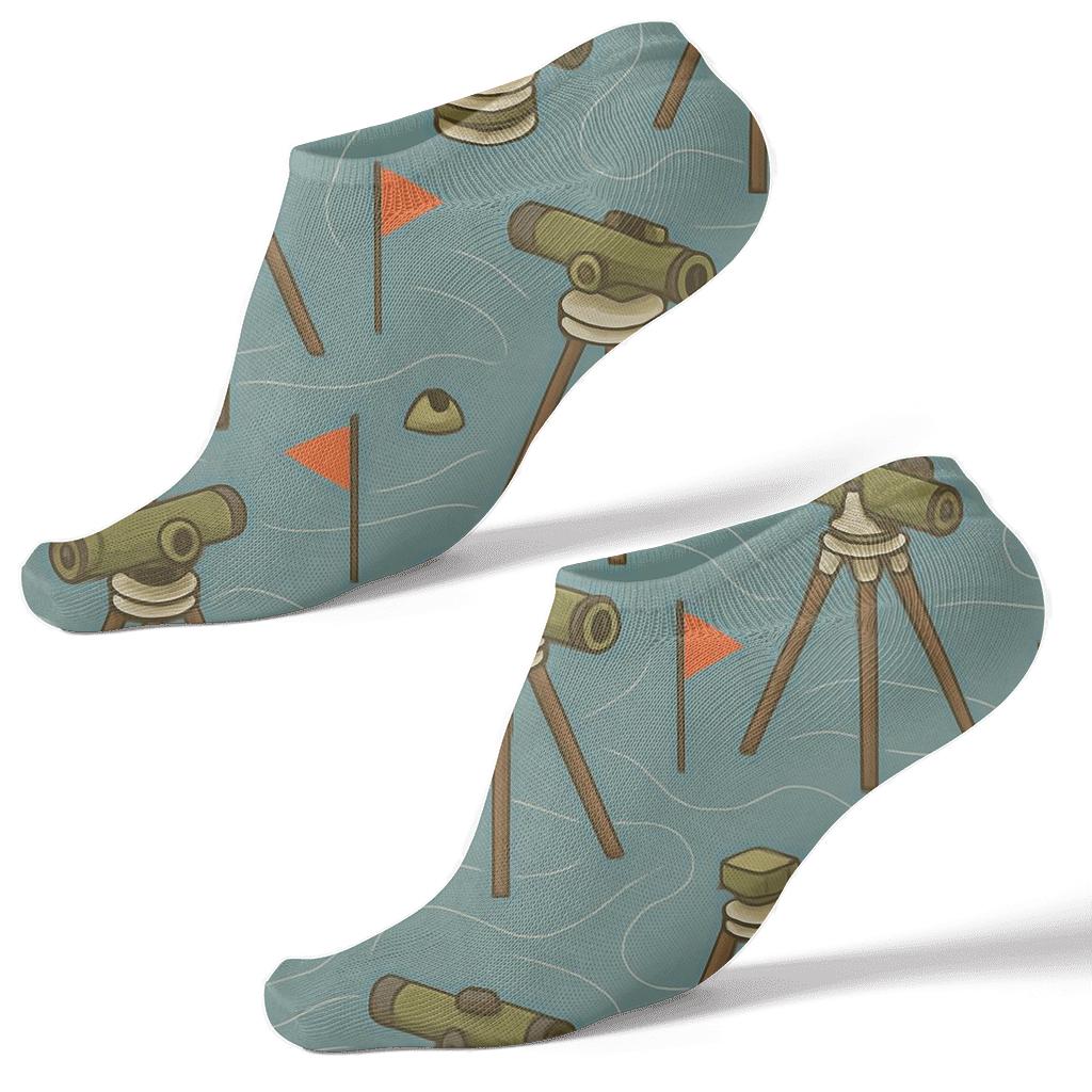 Surveyor Transit Level Mosaic personalized ankle socks