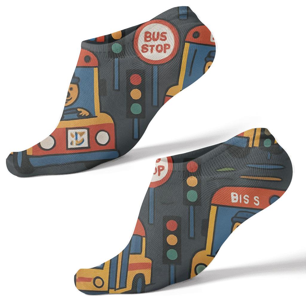Bus Driver Night Route Tessellation trendy patterned ankle socks