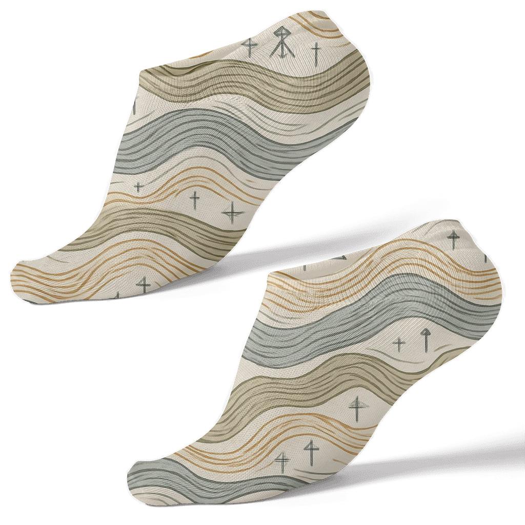 Contour Line Field Pattern Surveyor Edition trendy patterned ankle socks