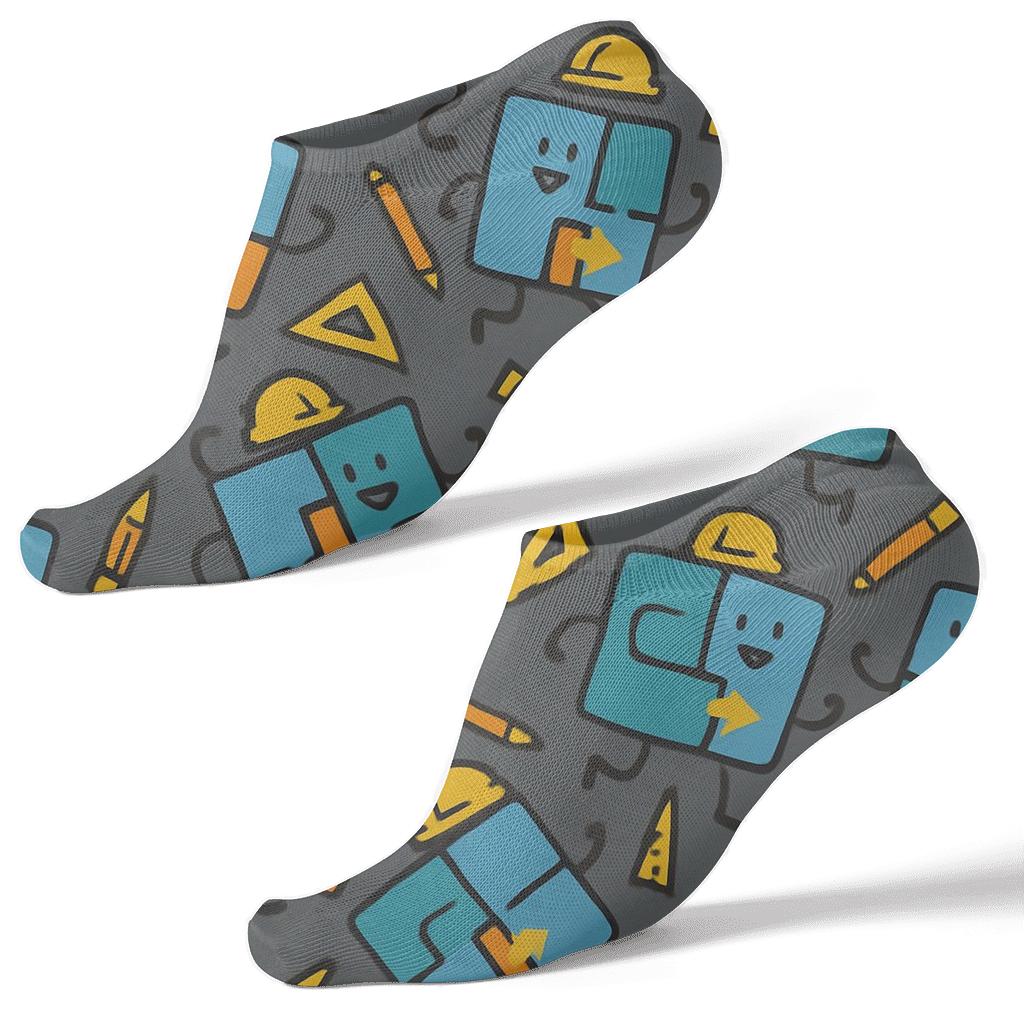 Floor Plan Fiesta Architect Pattern stylish athletic ankle socks