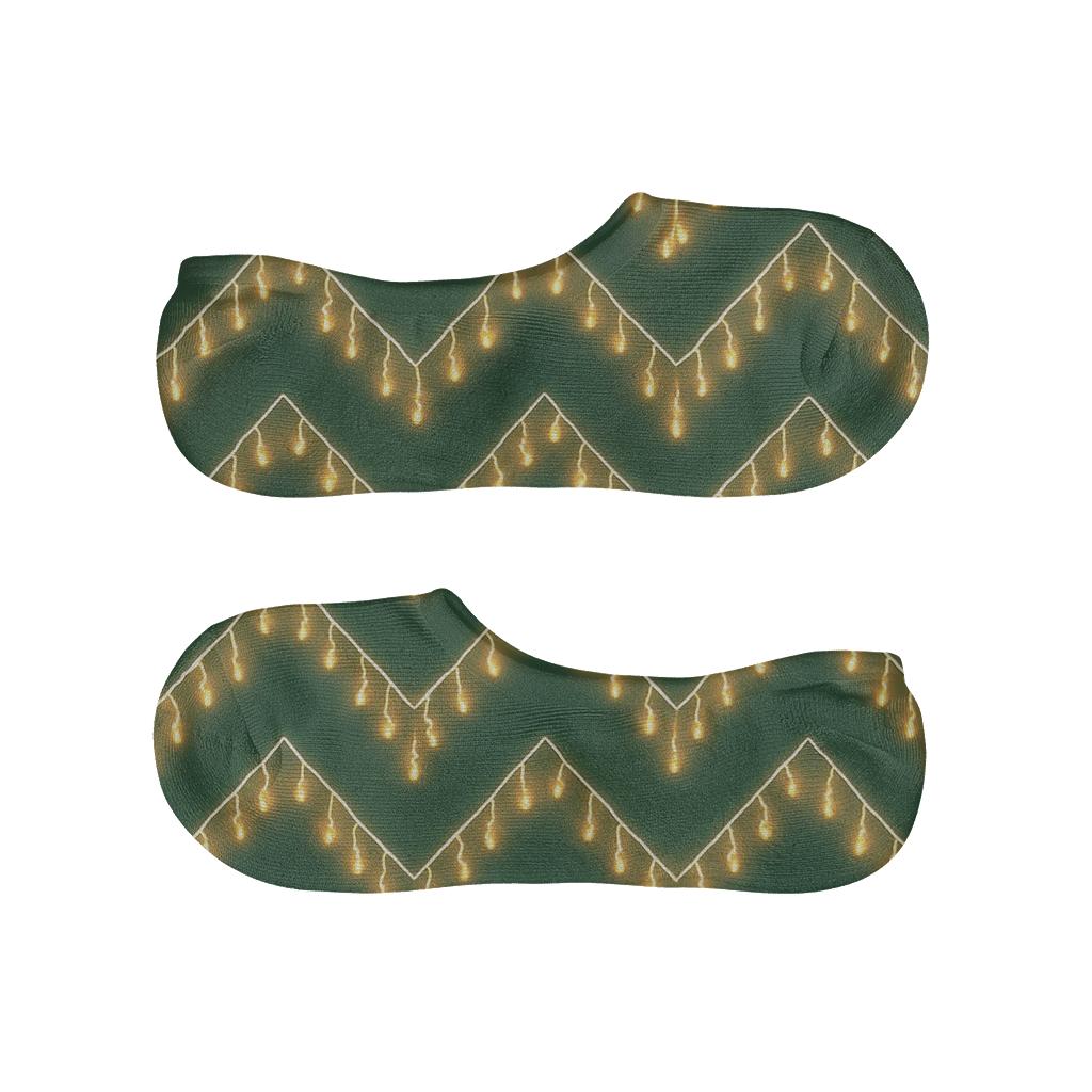 Amber Icicle Cascade Chevron anti-slip no-show socks