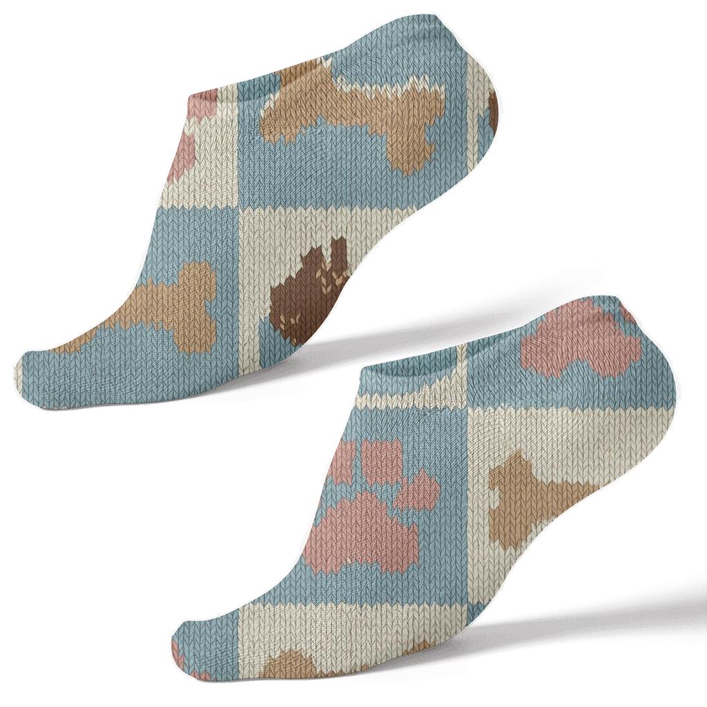 Cozy Knitted French Bulldog Patchwork personalized ankle socks
