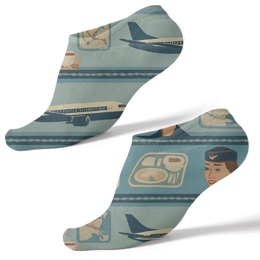 Cabin Route Service Bands Flight attendant Print Ankle Length Socks