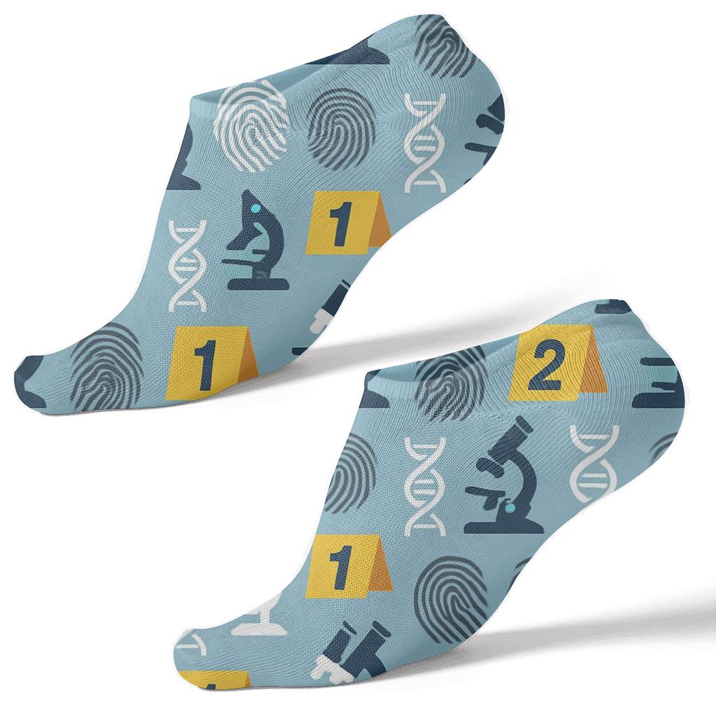 Forensic Scientist Evidence Lattice Under The Microscope personalized ankle socks