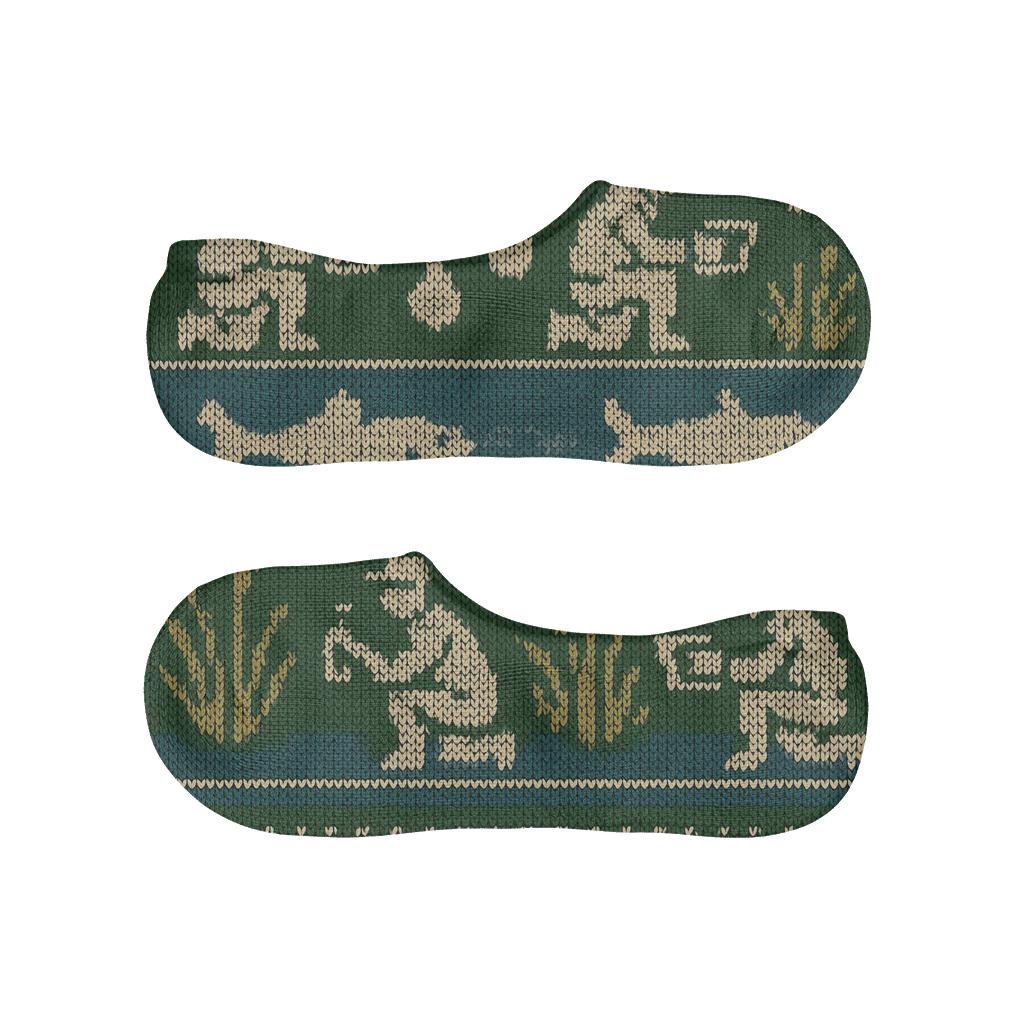 Riverbank Wildlife Survey Band With Environmental Inspector Motifs personalized no-show socks