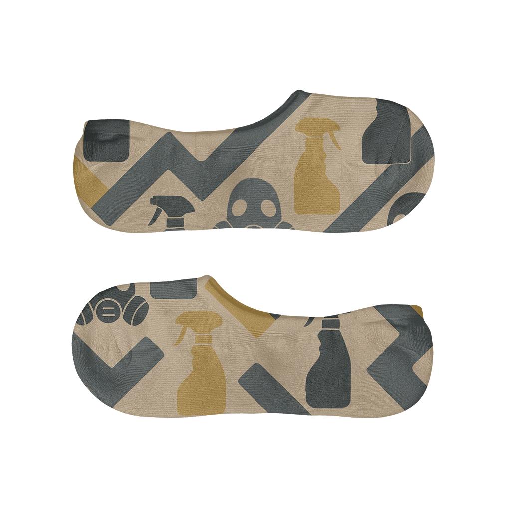 Chevron Strike Pattern Pest Control Technician Edition breathable seamless no-show sockscustom no-show socks