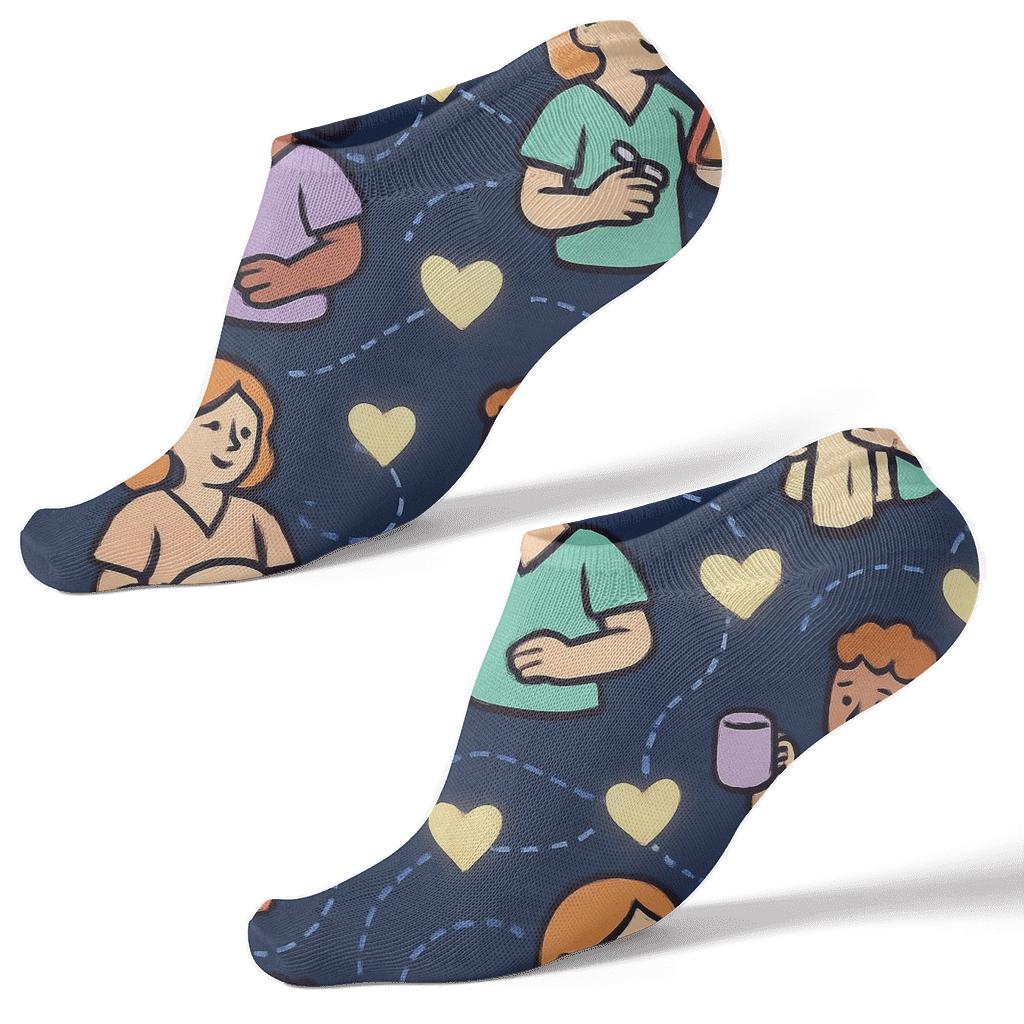 Caregiver Night Shift Constellation Pattern unique graphic ankle socks