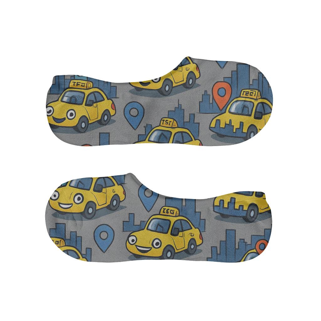 Rideshare Driver Night Parade Pattern designer print no-show socks