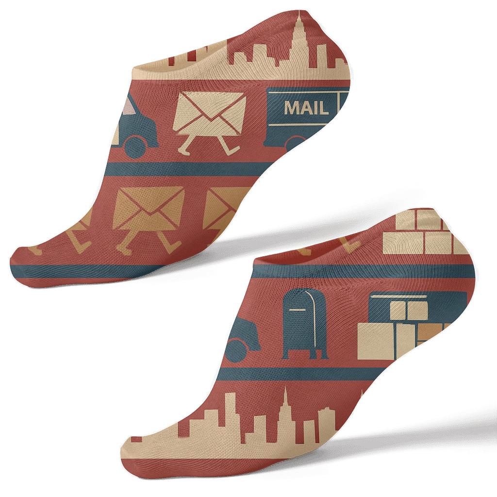 Mail Carrier Skyline Delivery Bands personalized ankle socks