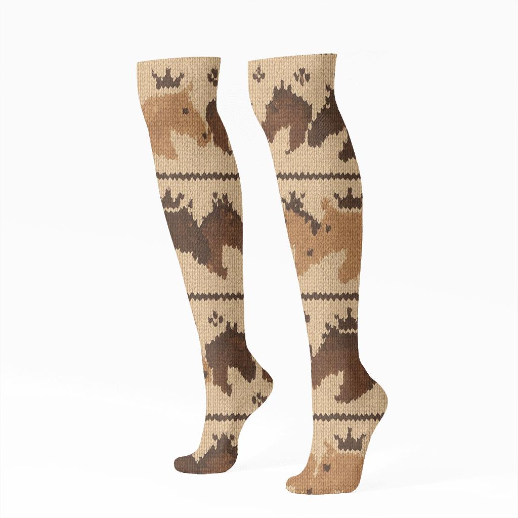 Horse Crown Constellation Band soft everyday knee-high socks