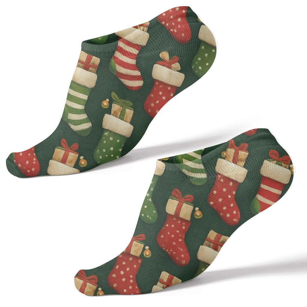 Striped Stocking Parade Pattern Holiday comfortable cotton ankle socks