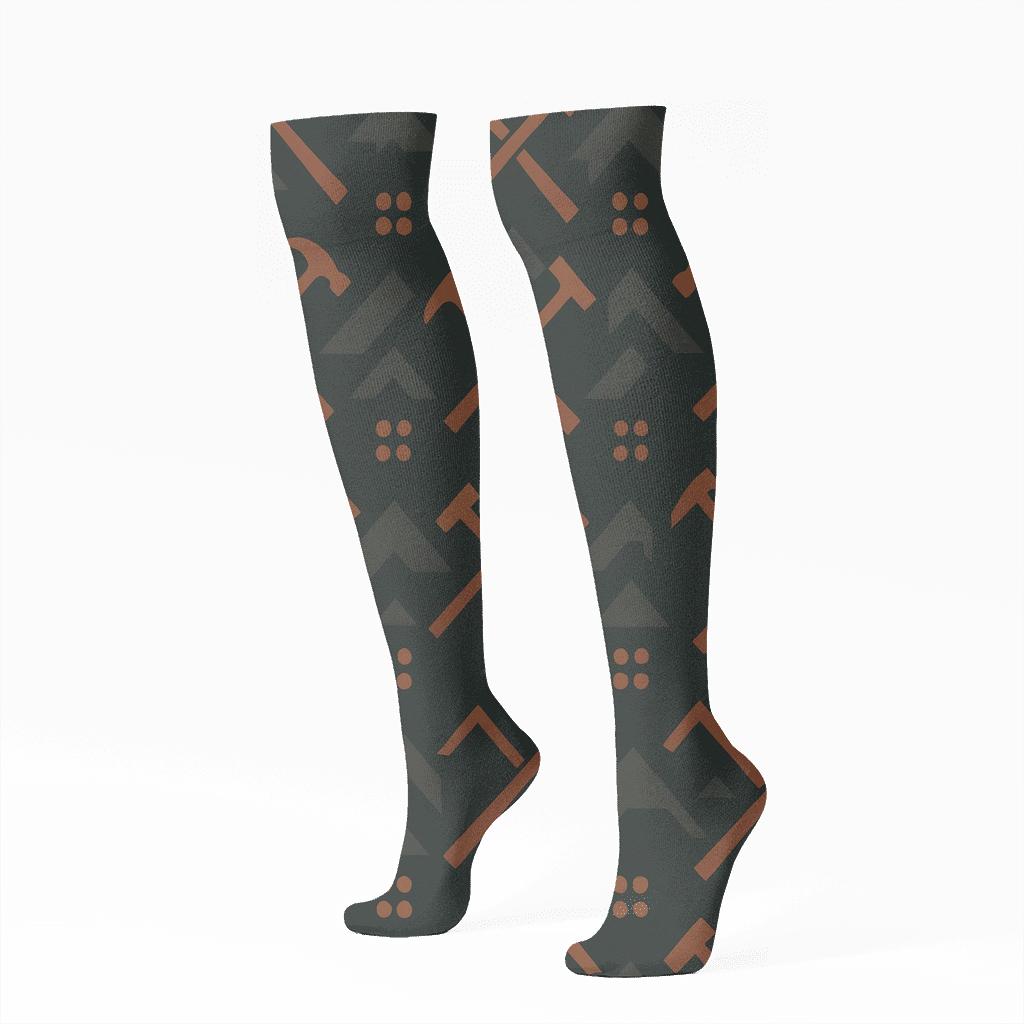Terracotta Tool Lattice With Roofer Detail personalized knee-high socks