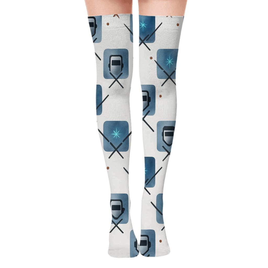 Nebula Grid With Welder Masks Array personalized over-the-knee socks