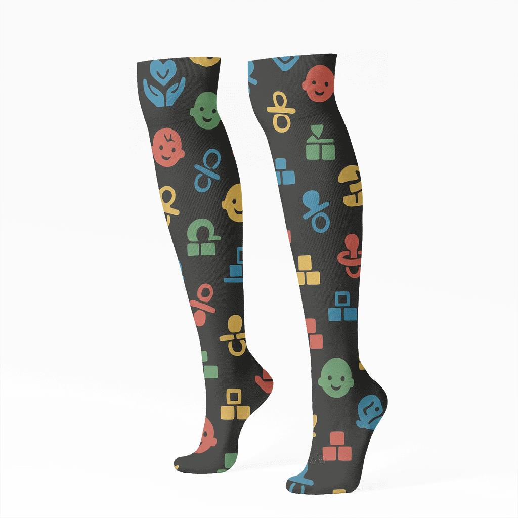 Nursery Rhythm Icons Childcare Worker Edition premium sports knee-high socks