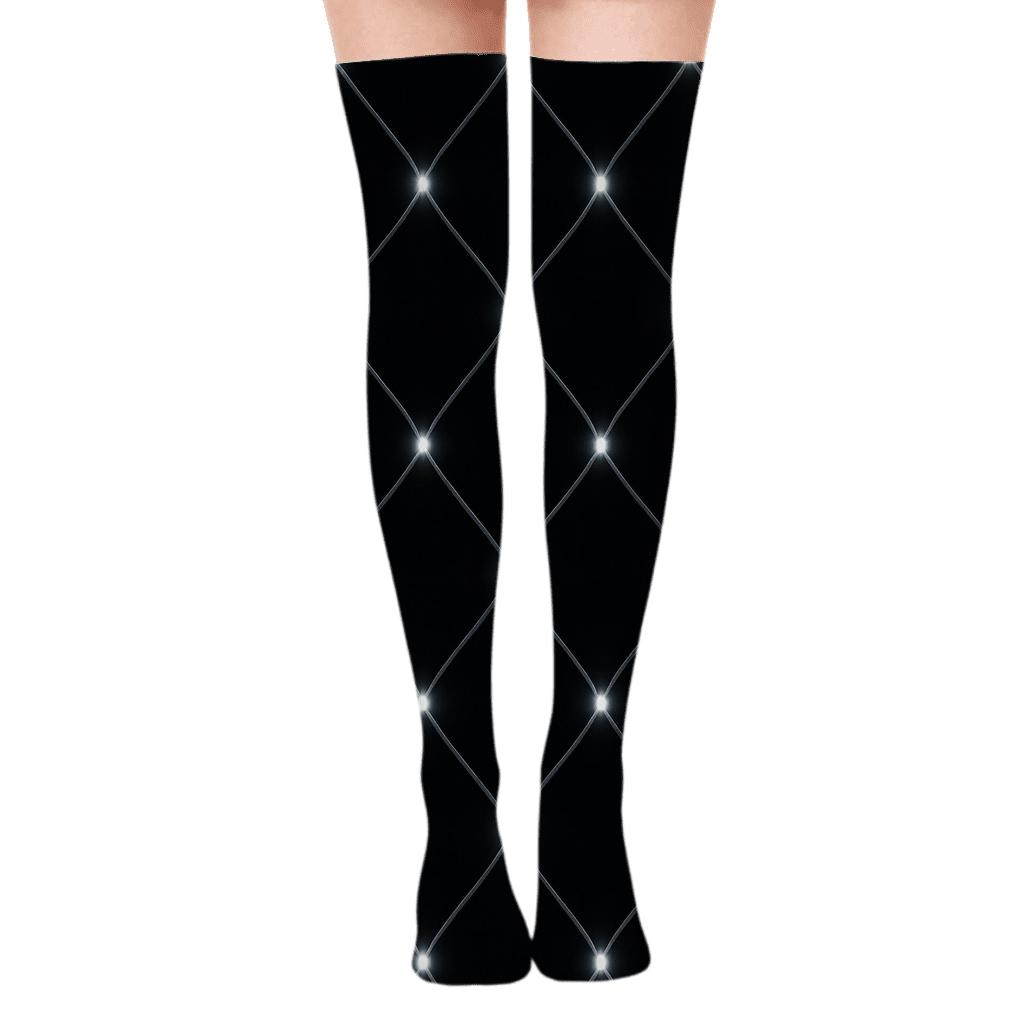 Icy Net Lights Over Midnight custom over-the-knee socks