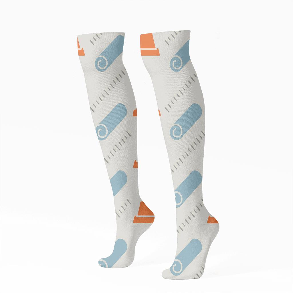 Safety Cone Blueprint Field Building Inspector Edition premium sports knee-high socks