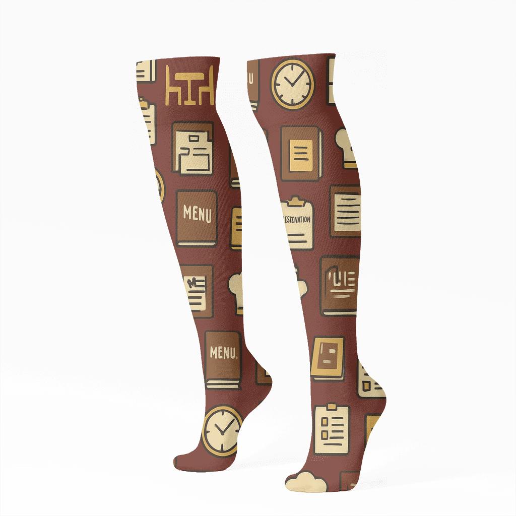 Cherry Service Symphony For Restaurant Manager Teams personalized knee-high socks