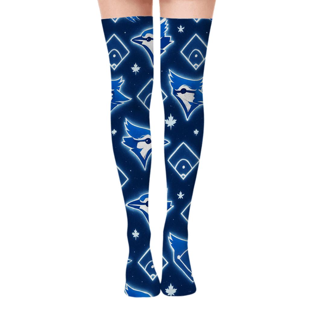 Blue Jays Cosmic Diamond Infield Pattern unique graphic over-the-knee socks