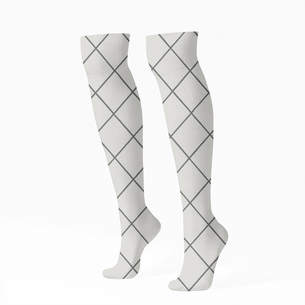 Diagonal Mesh Lines custom knee-high socks