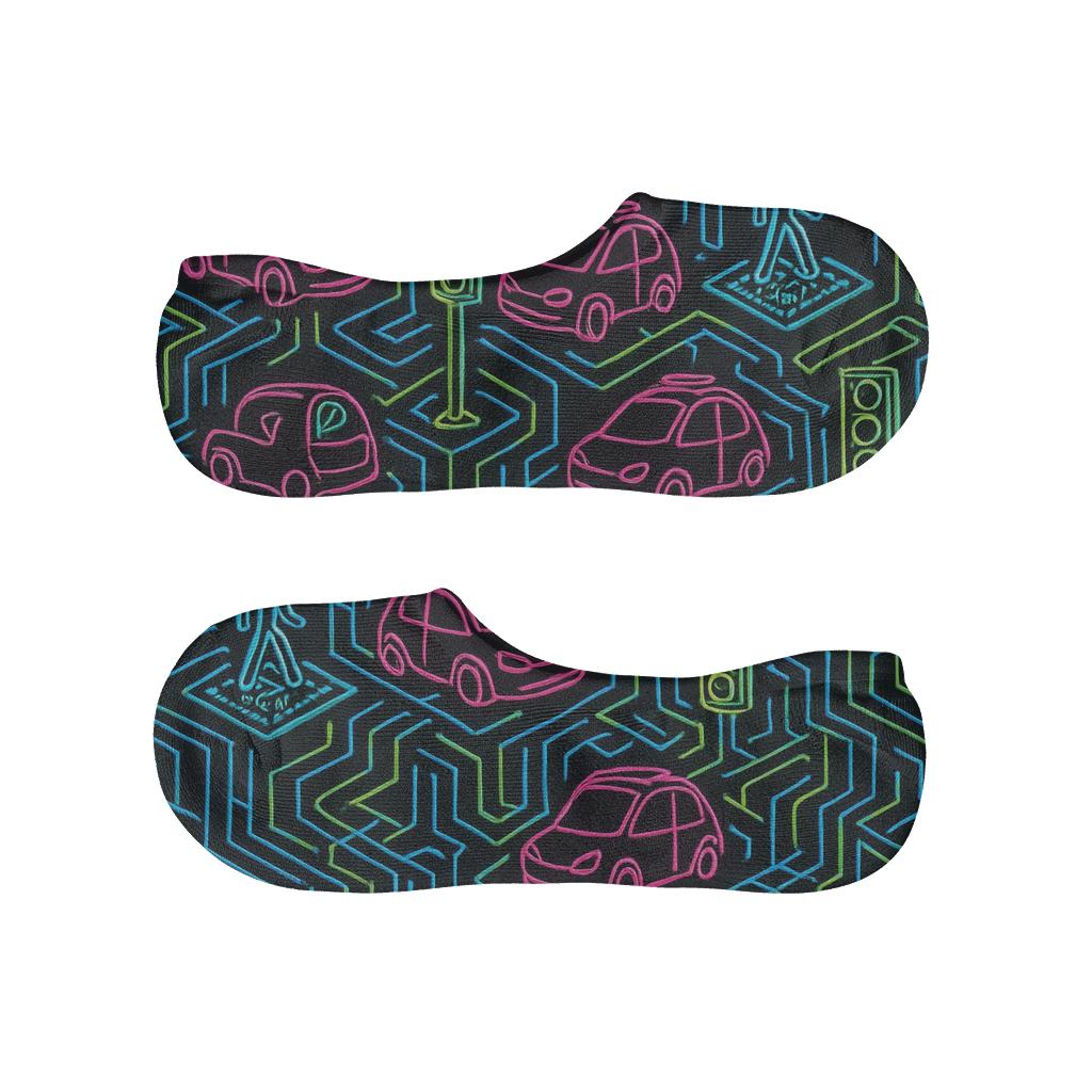 2025 Holographic Transit Pattern custom no-show socks