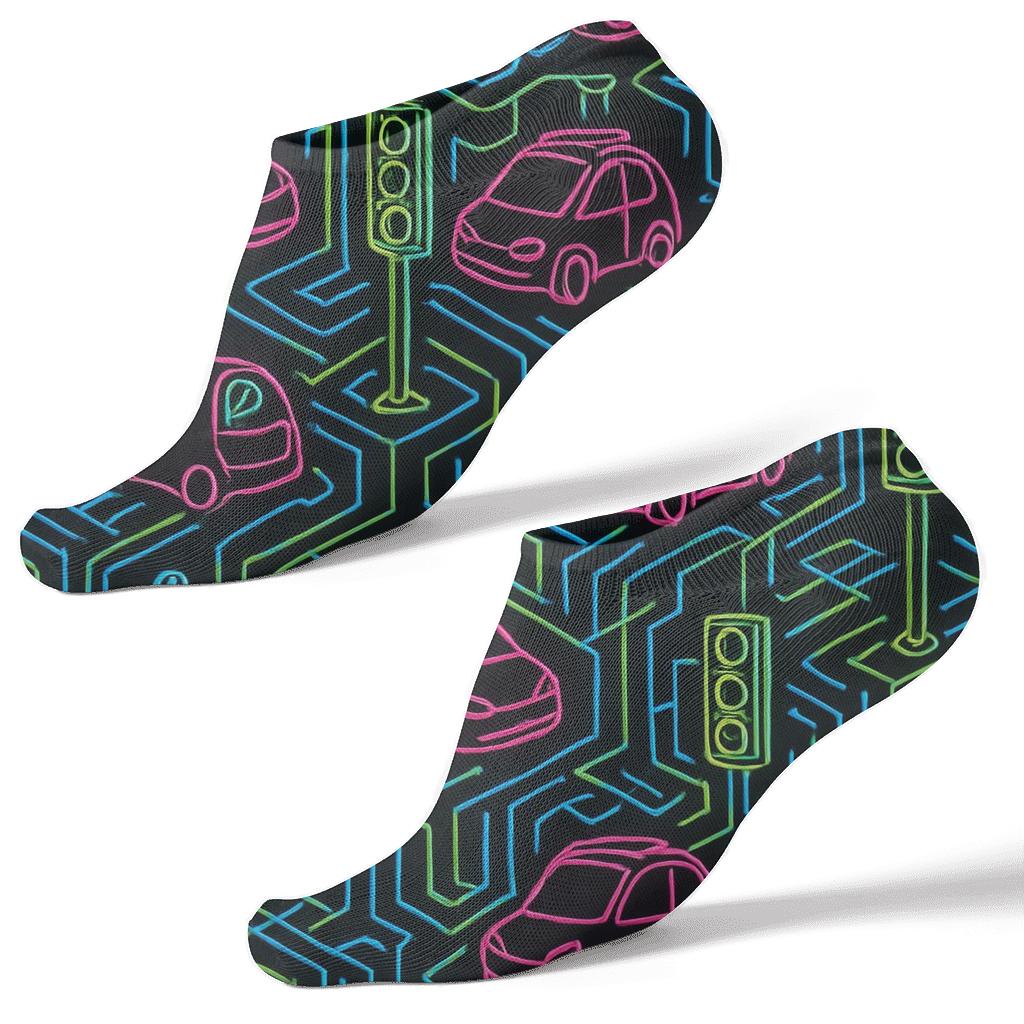 2025 Holographic Transit Pattern premium sports ankle socks