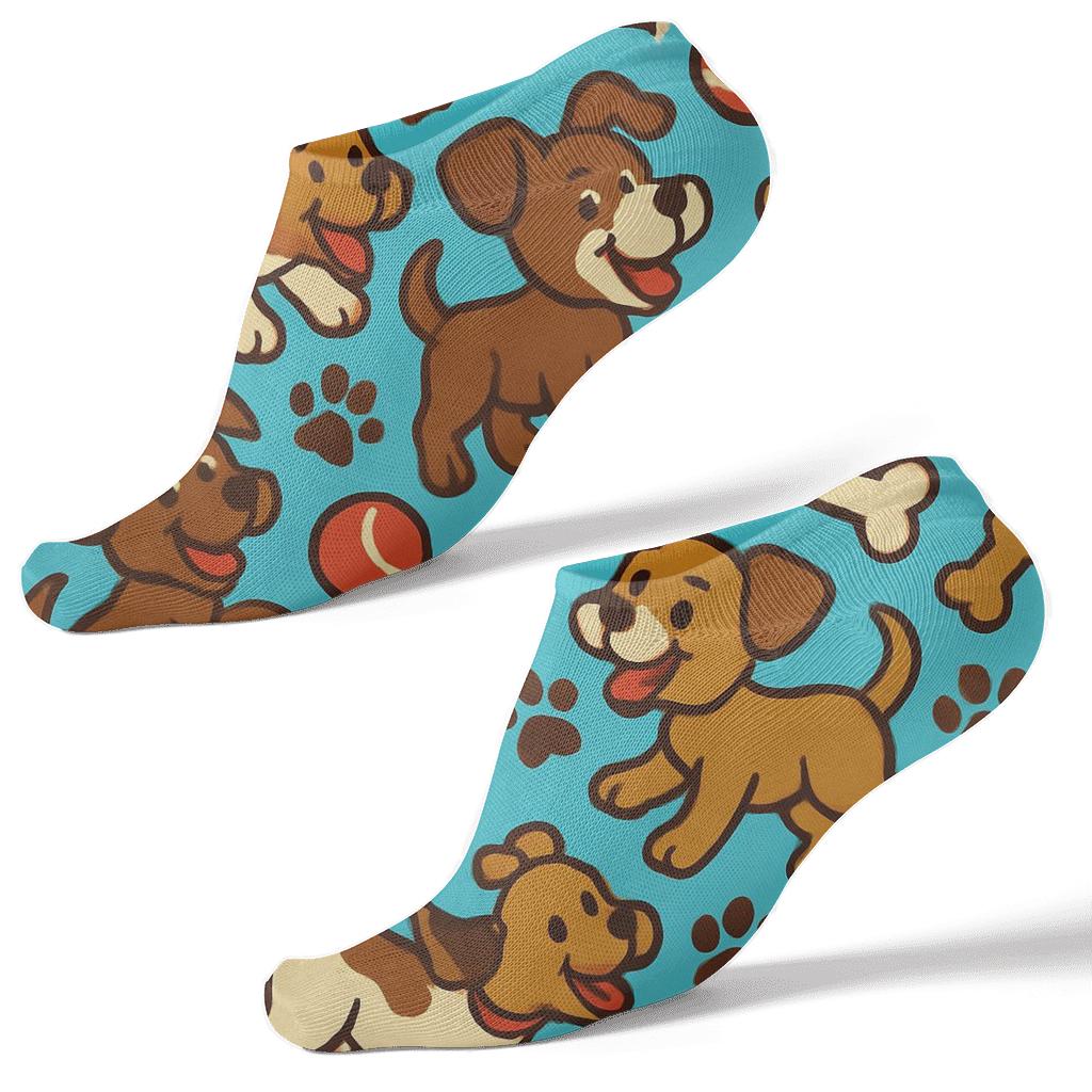 Dog Park Patchwork Play Pattern comfortable cotton ankle socks