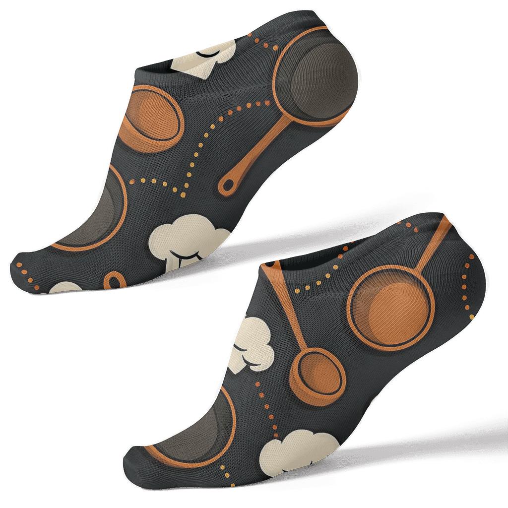 Copper Ladle Constellation Pattern With Chef Story personalized ankle socks