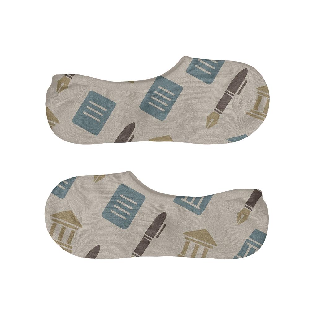 Pattern Of Justice Lawyer designer print no-show socks