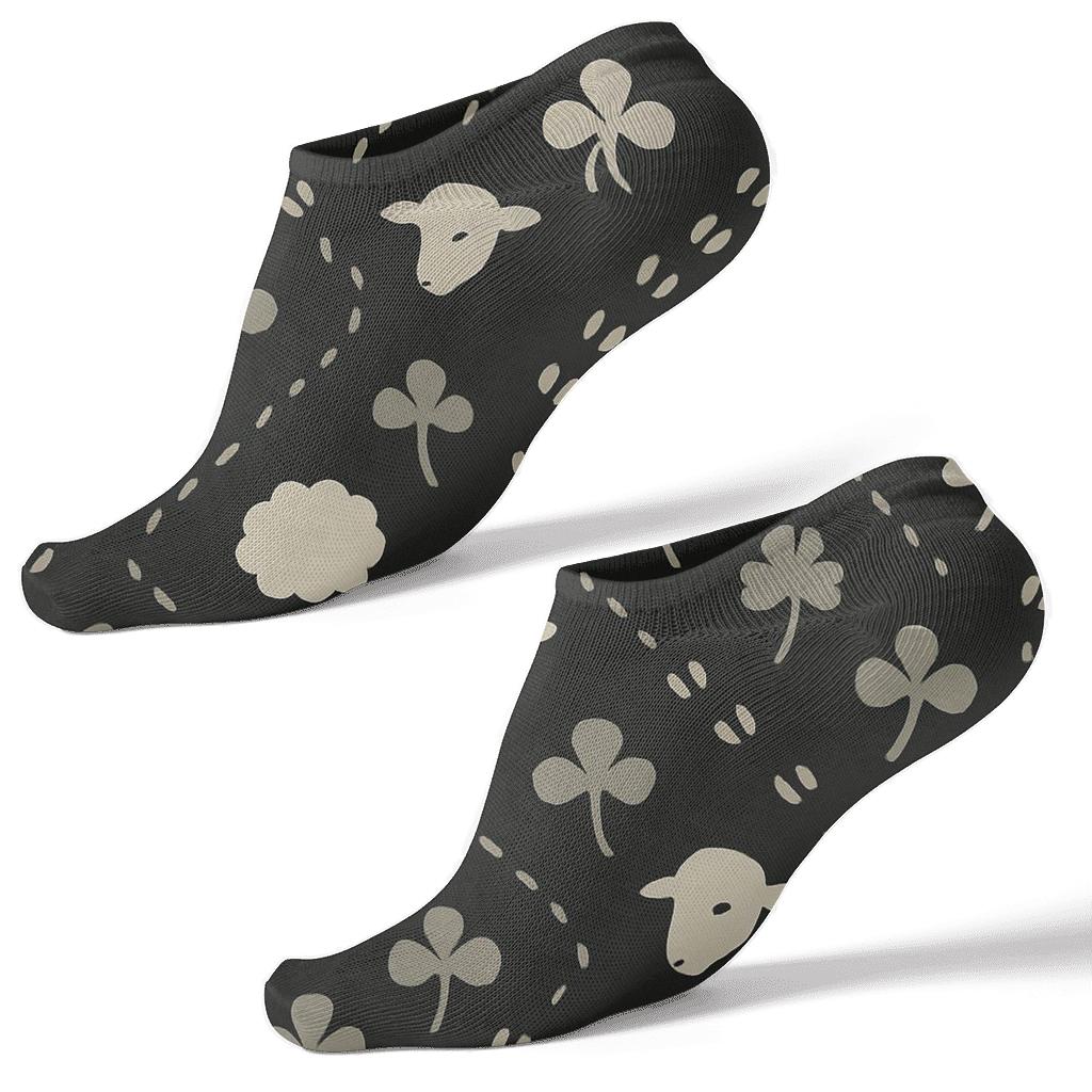 Clover Paths With Sheep Footsteps stylish athletic ankle socks
