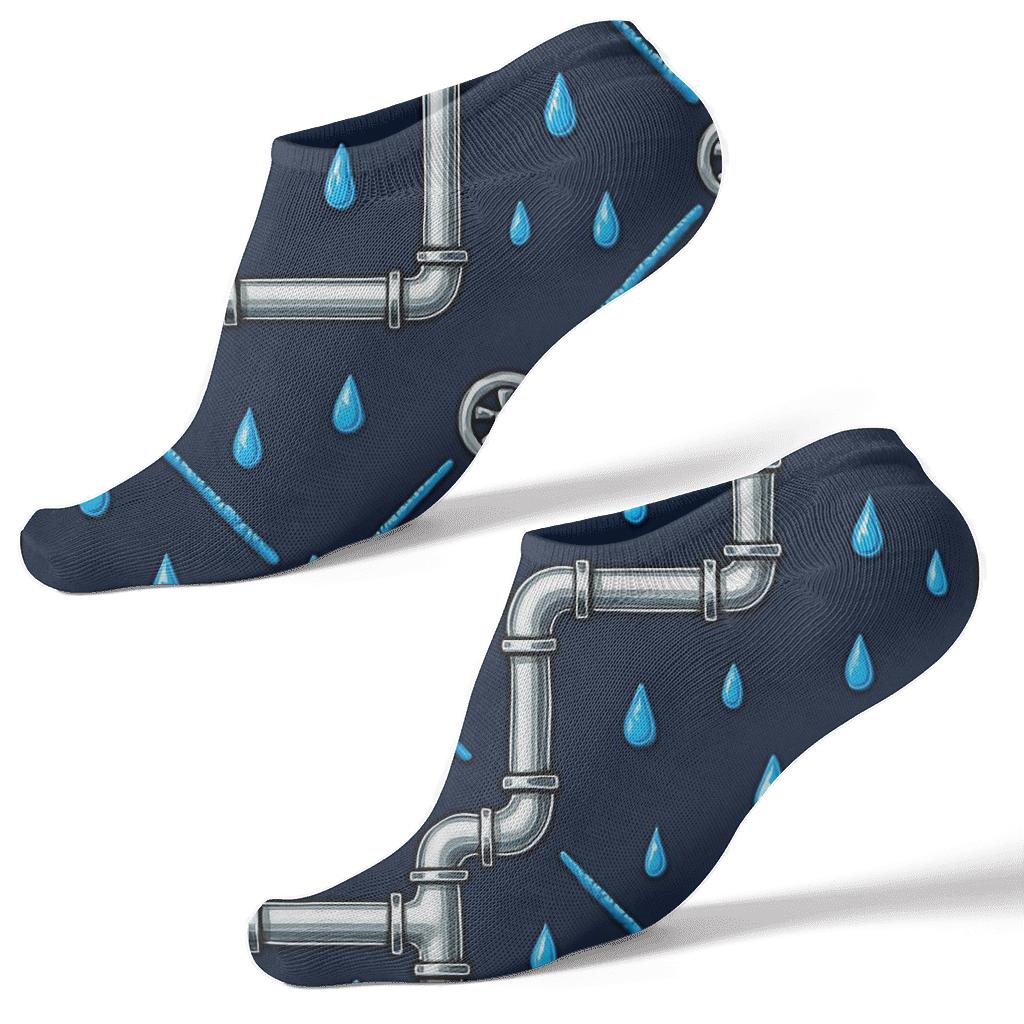 Plumber Pipe Orbit Grid personalized ankle socks