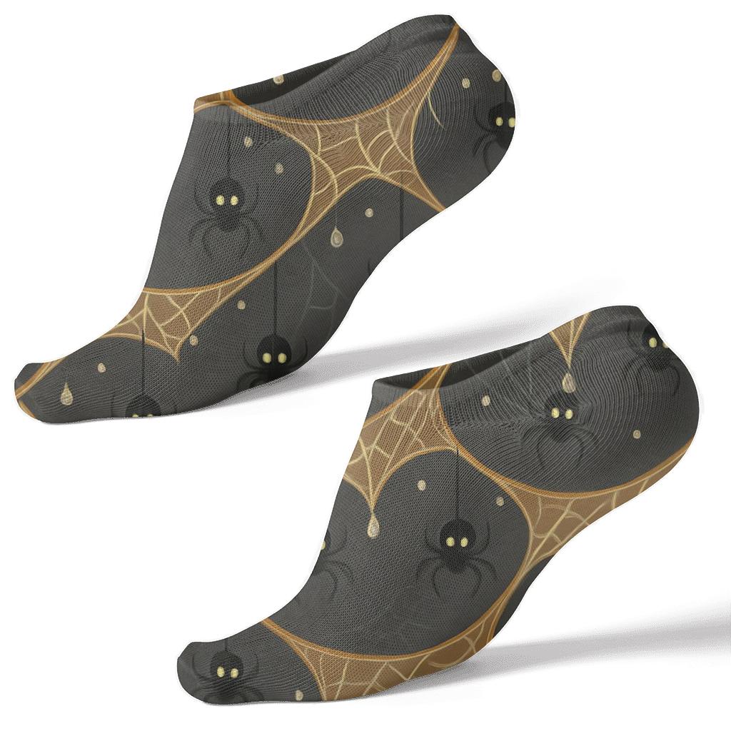 Web Garland With Spider Lantern Motifs unique graphic ankle socks