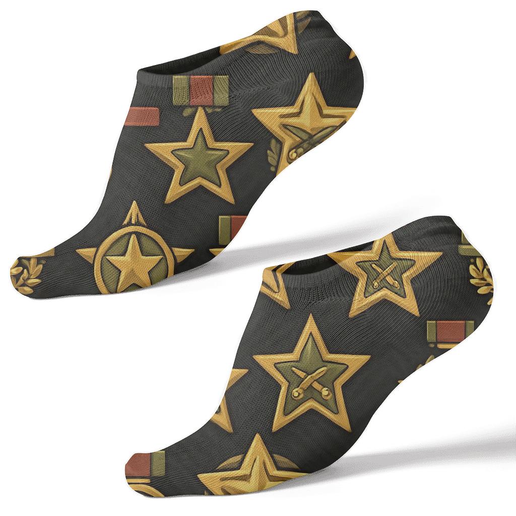 Desert Medals With Soldier Motifs Band personalized ankle socks