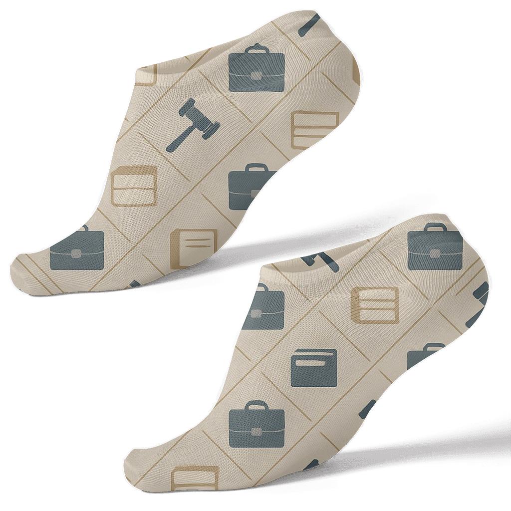 Paralegal Courtroom Chevron Grid comfortable cotton ankle socks