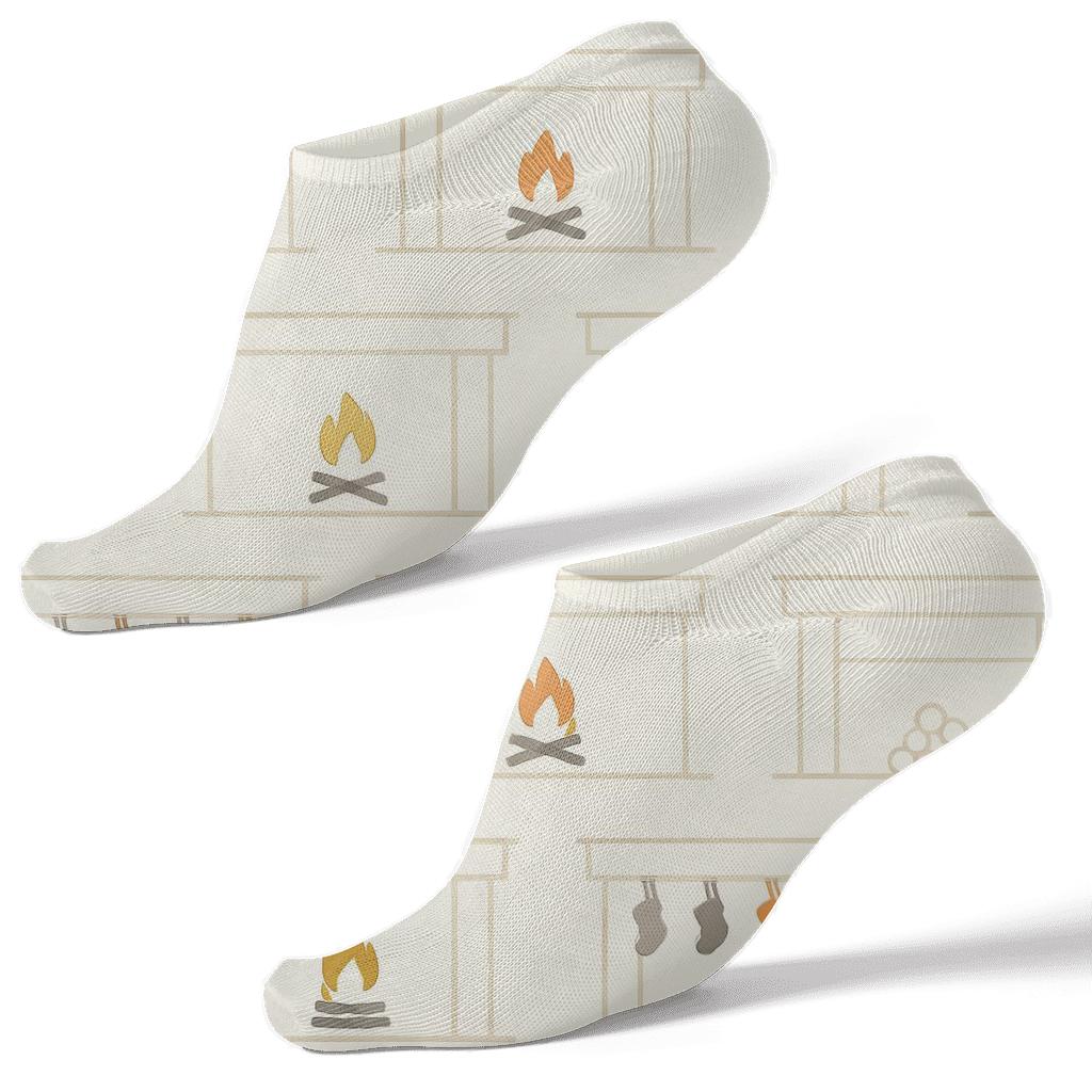Mantel Silhouette Bands In Golden Fireplace Edition trendy patterned ankle socks
