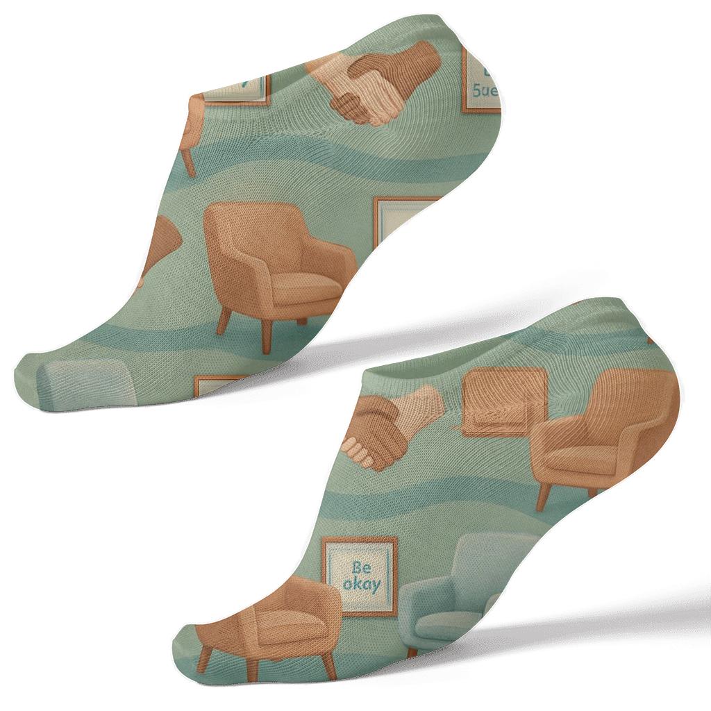 Counselor Session Tapestry Pattern personalized ankle socks