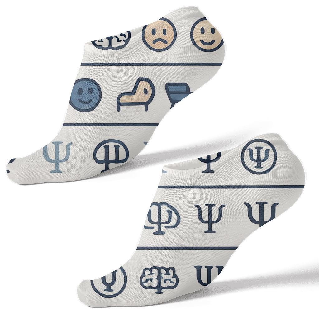 Cognitive Mindscape With Psychologist Symbols Band Design custom ankle socks