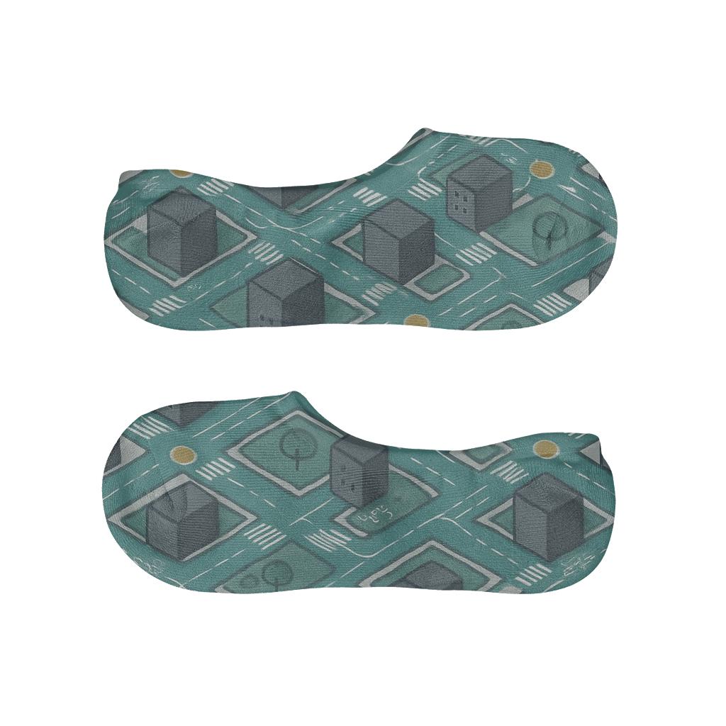 Skyline Circuit With Urban Planner Rhythm soft cotton no-show socks