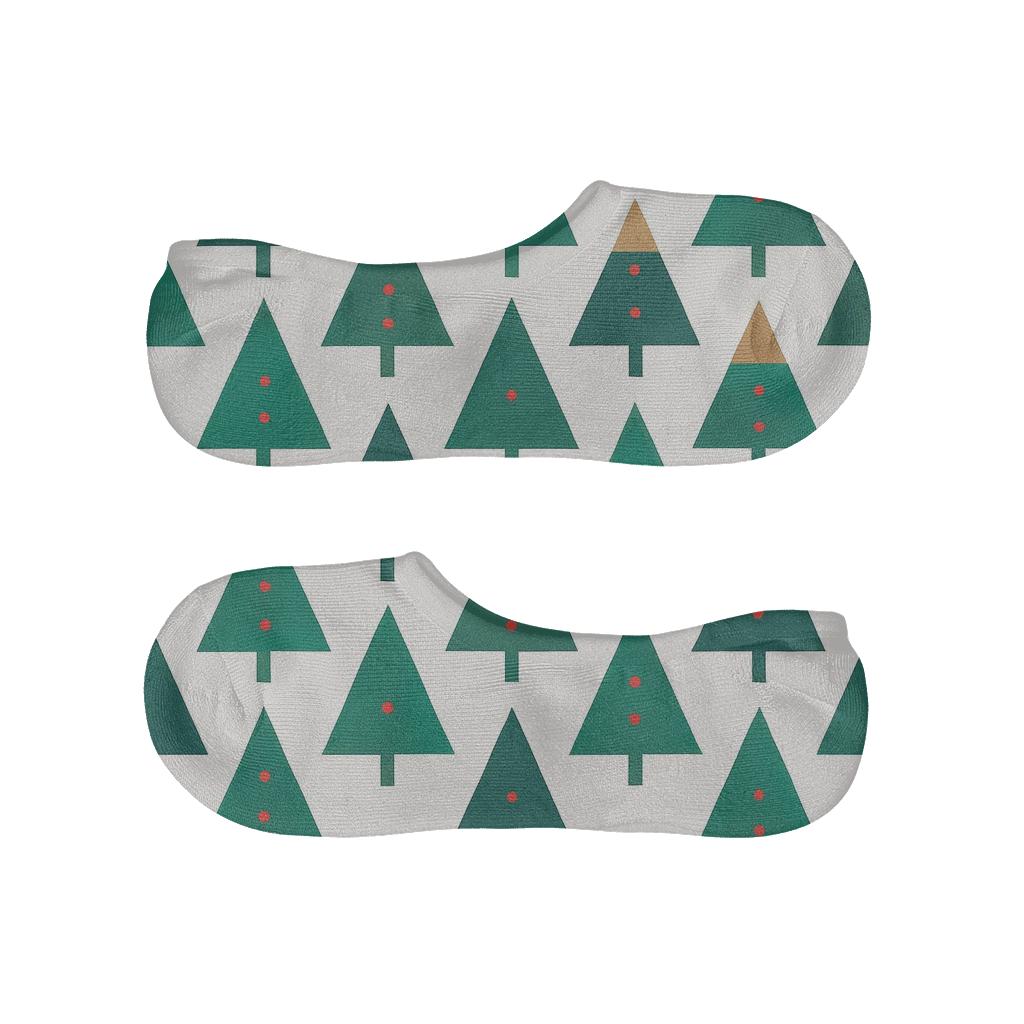Emerald Conical Grove Pattern Christmas Tree personalized invisible socks