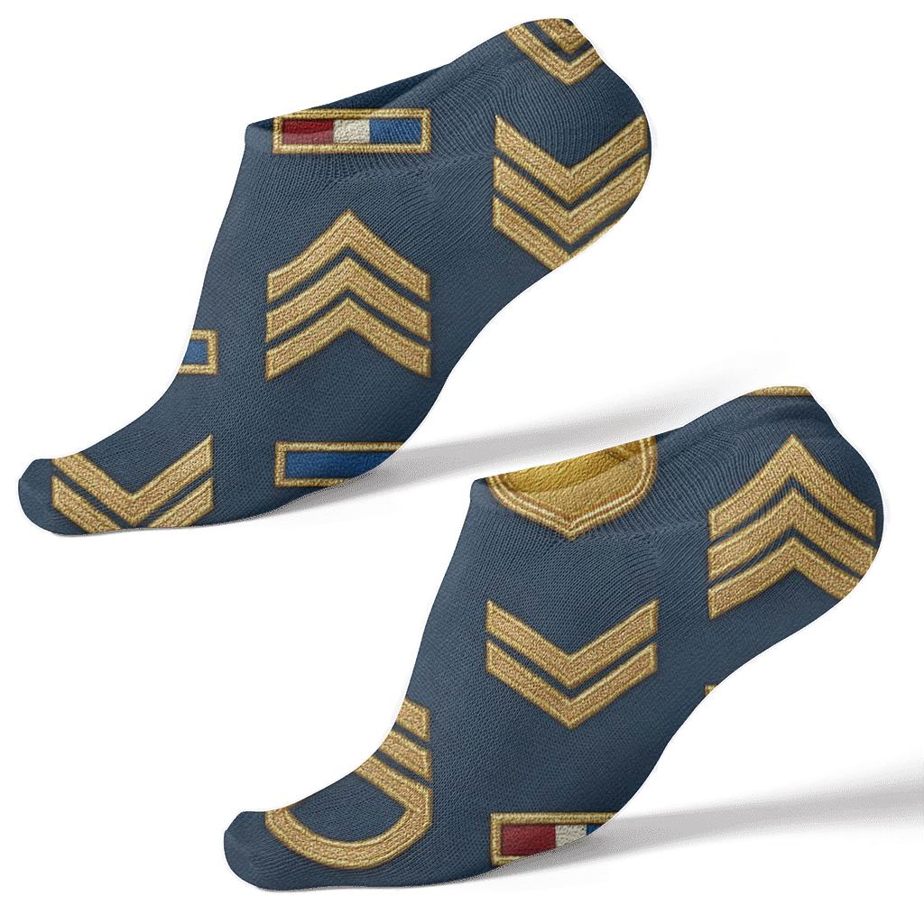 Police Officer Ceremonial Badge Ribbon Grid stylish athletic ankle socks
