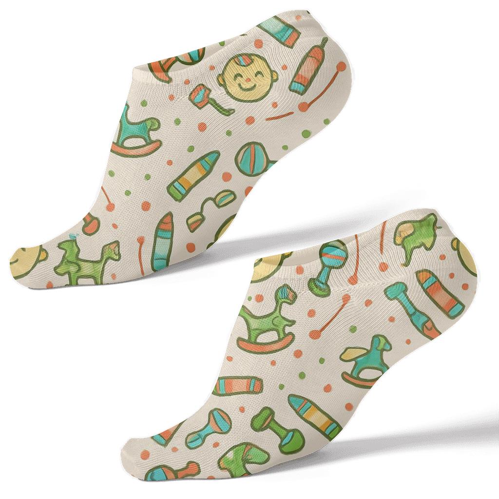Storytime Orbit With Childcare Worker Motifs comfortable cotton ankle socks
