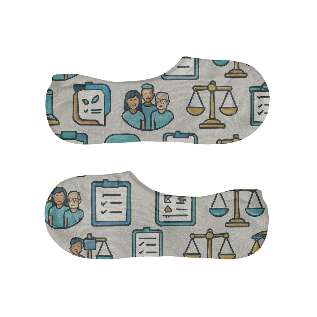 Community Service Lattice For Probation Officer designer print no-show socks