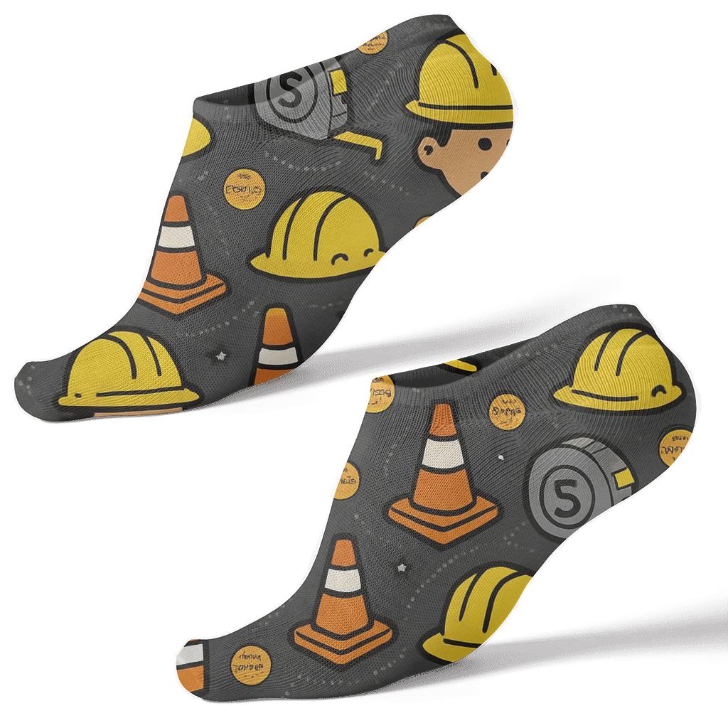Hard Hat Constellation With Building Inspector Motifs soft everyday ankle socks