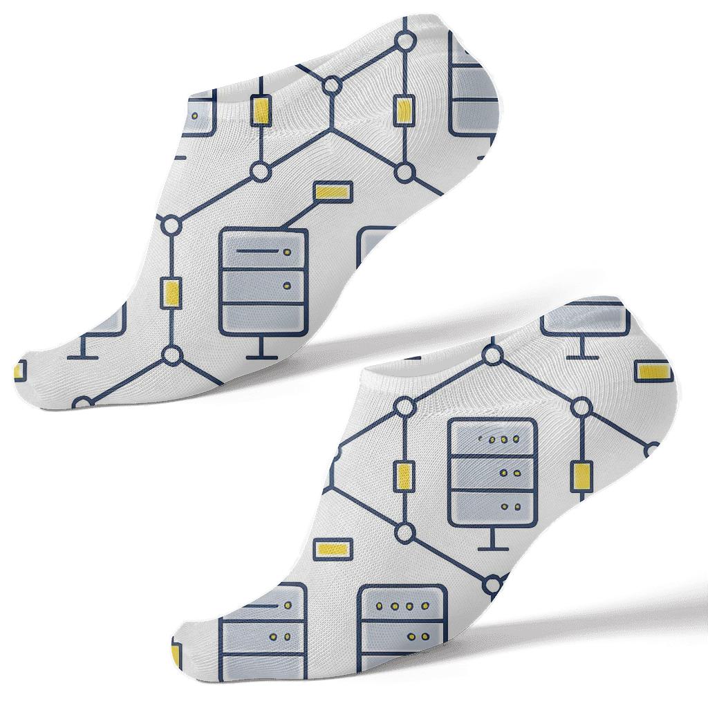 Packet Party Lattice Network Administrator Edition designer print ankle socks