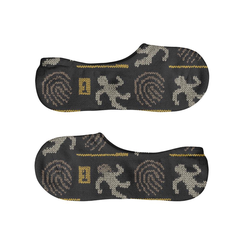 Crime Scene Investigator Night Shift Knit Grid anti-slip no-show socks