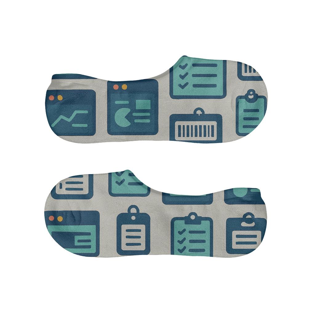 Grid Of Task Dashboards With Store And Office Manager Motifs anti-slip no-show socks